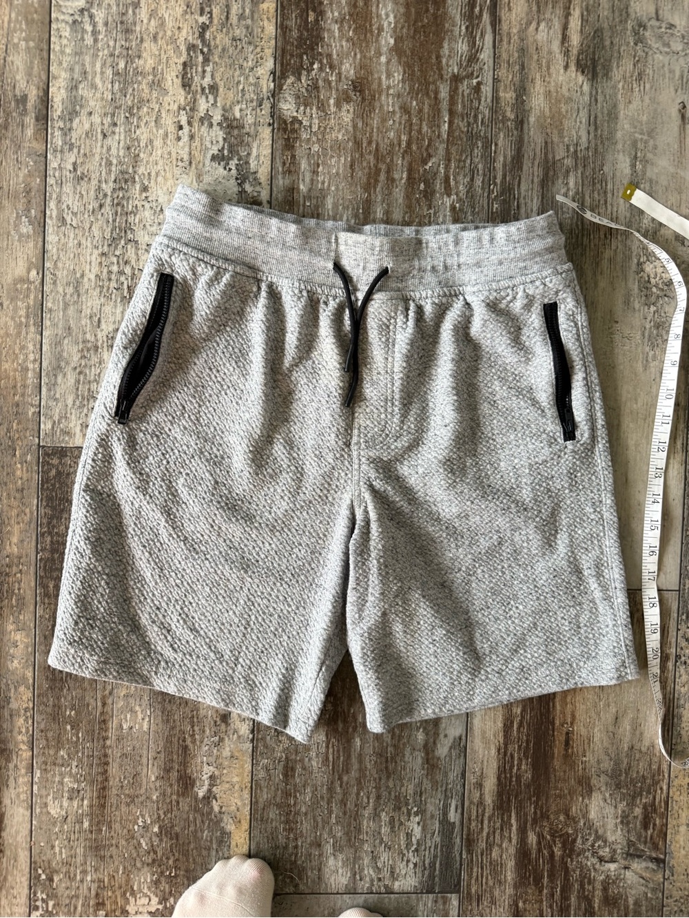 2 for $10 sale: Wonder nation gray textured soft lounge shorts with zipping pock